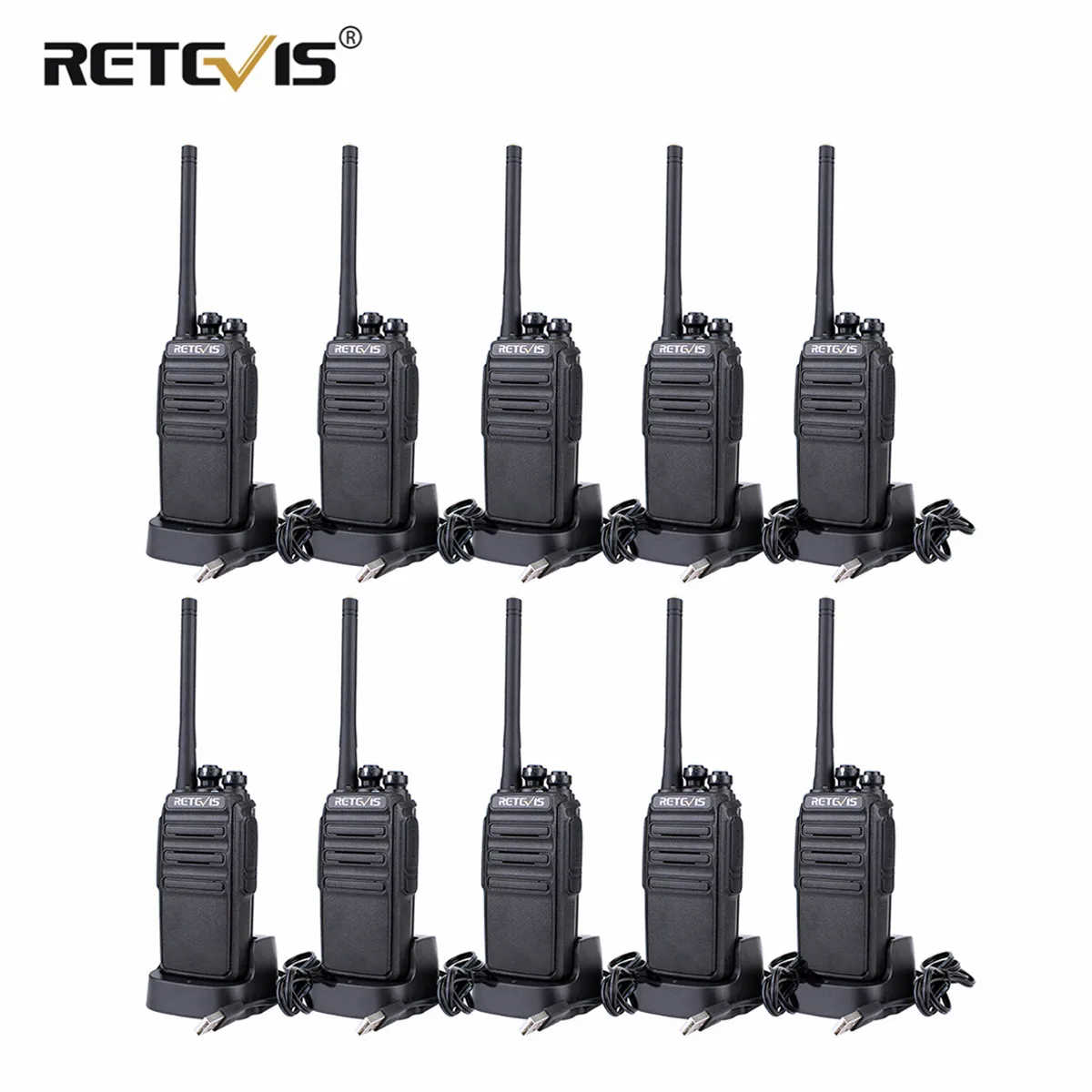 Ricaricabile Walkie Talkie Pmr Radio 10Pcs Retevis Rt24 Licenza Pmr446 Radio 0.5W Hotel/Ristorante/Magazzino Walkie-Talkie