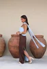 113255-4aa645.png Robe longue de soirée pour femme à bretelles fines, col écharpe, color block, fente haute, longueur ras du sol, pour fêtes