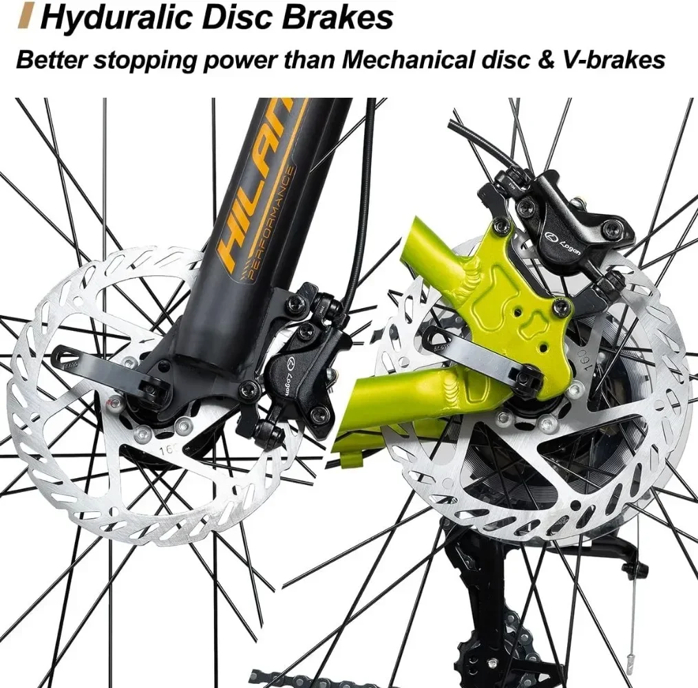 29 inch Mens Mountain Bike 17/19 inch Frame Hydraulic Disc-Brake Lock-Out Suspension Fork 16 Speeds Trail Bike