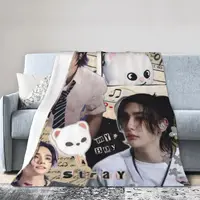Hot-KPOP-Like-Stray-K-Kids-Hyunjin Warm Flange blankets Soft and comfortable blanket picnic blanket birthday gift 1