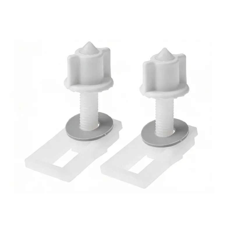 6pcs 범용 변기 시트 나사 키트 플라스틱 변기 시트 고정 볼트 나사(너트와 와셔 포함) 브래킷 고무 액세서리