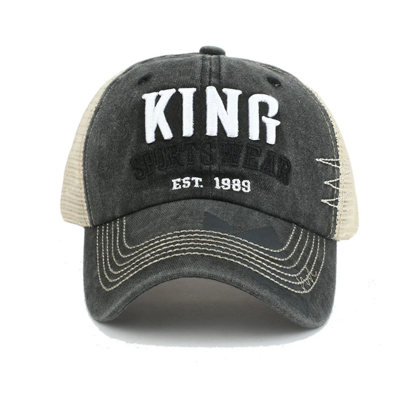 New Style Unisex Classic Outdoor Baseball Cap Letter KING Print Trucker Hat Fashionable Summer Accessory For Men And Women