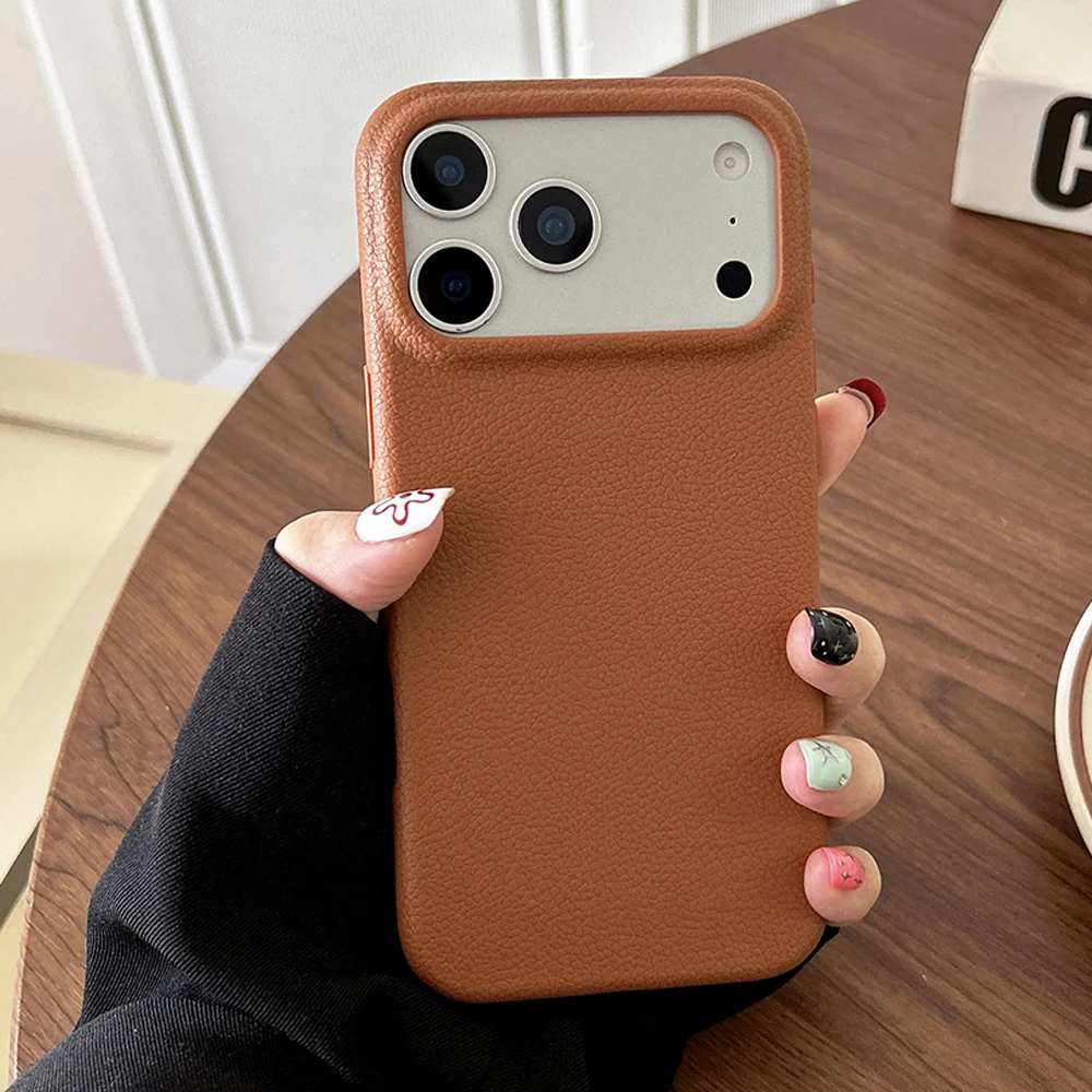 Luxury Leather Texture Phone Case For iPhone 17 Pro Max thumbnail 2