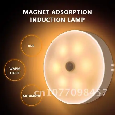 

LED Warm Light 1PC Human Body Induction Night Light Motion Sensor Night Lamp Children's Gift USB Charging Bedroom Decoration