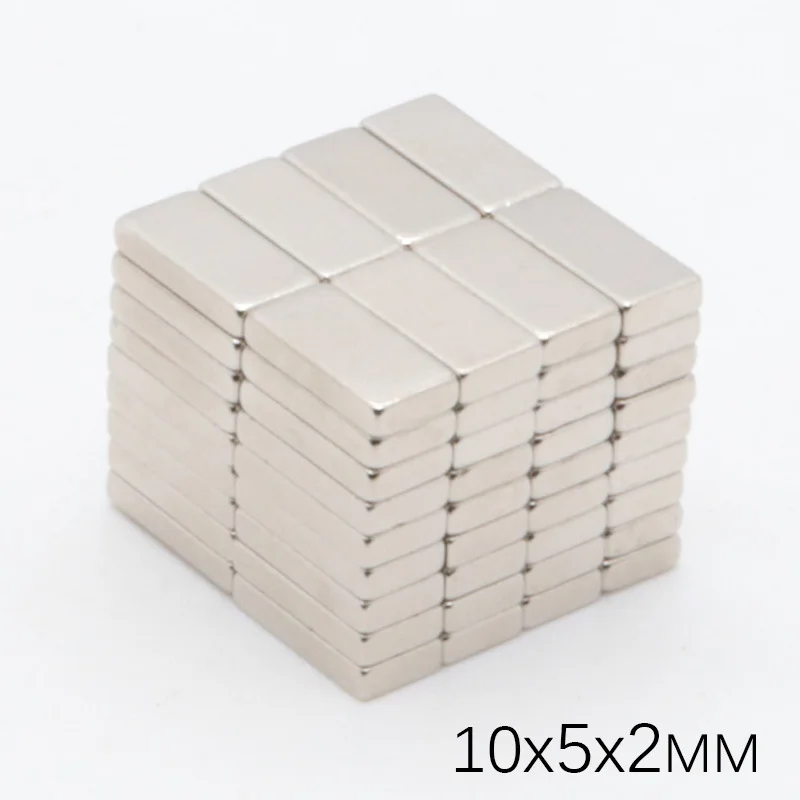 

50Pcs 10x5x2 mm Neodymium Magnets Fridge Magnet NdFeB Block Super Powerful Strong Permanent Magnetic Magnet Imanes Aimant