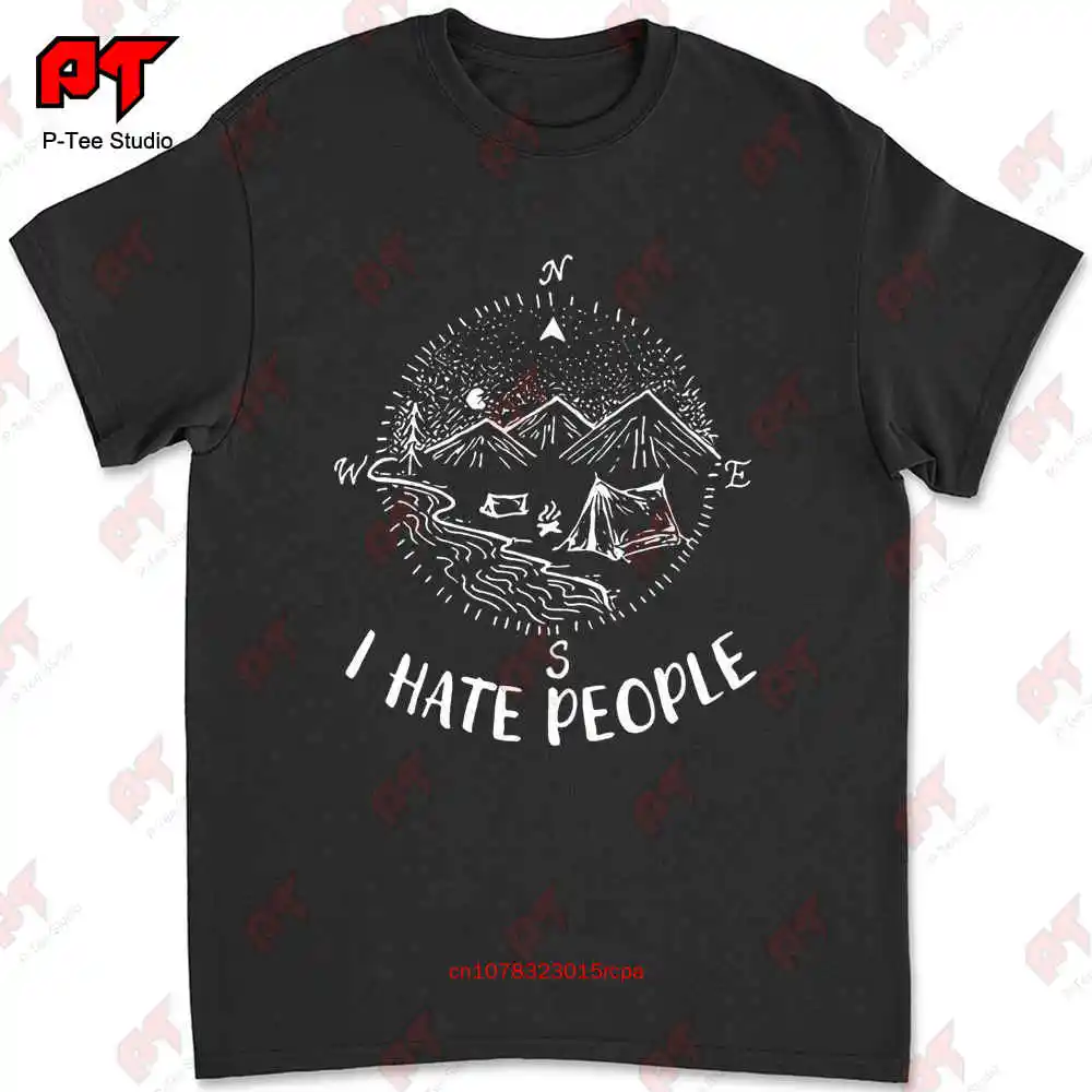 

Camping Compass I Hate People T-shirt EHXC