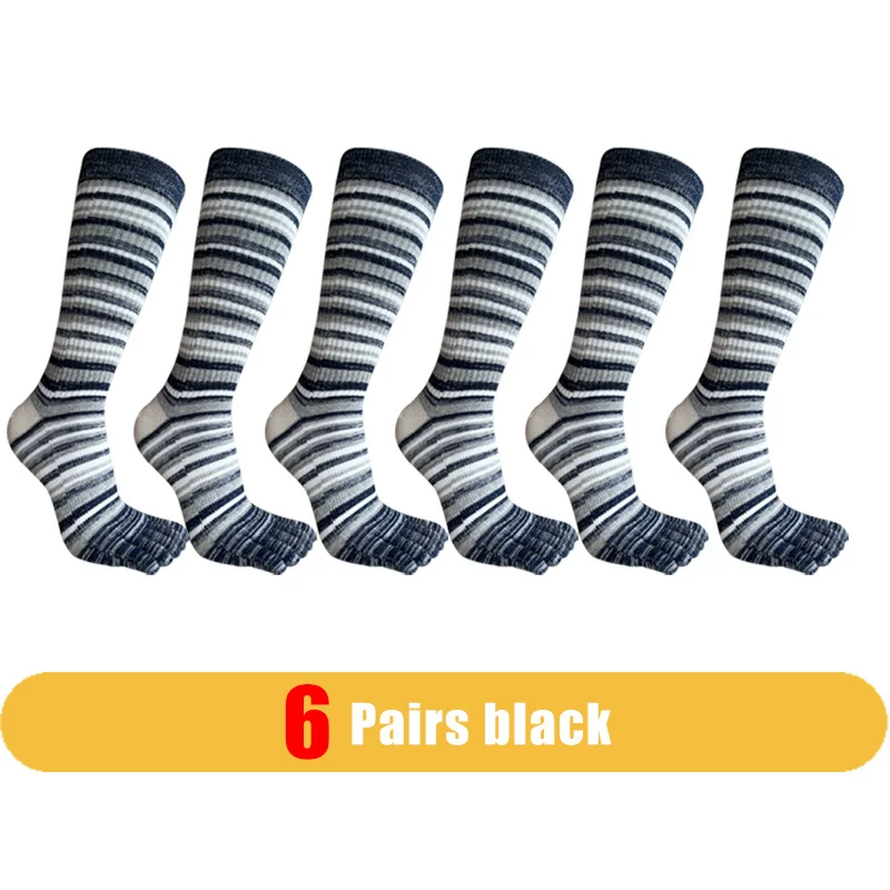 Colorful Striped Compression Toe Socks for Outdoor Fitness Activities