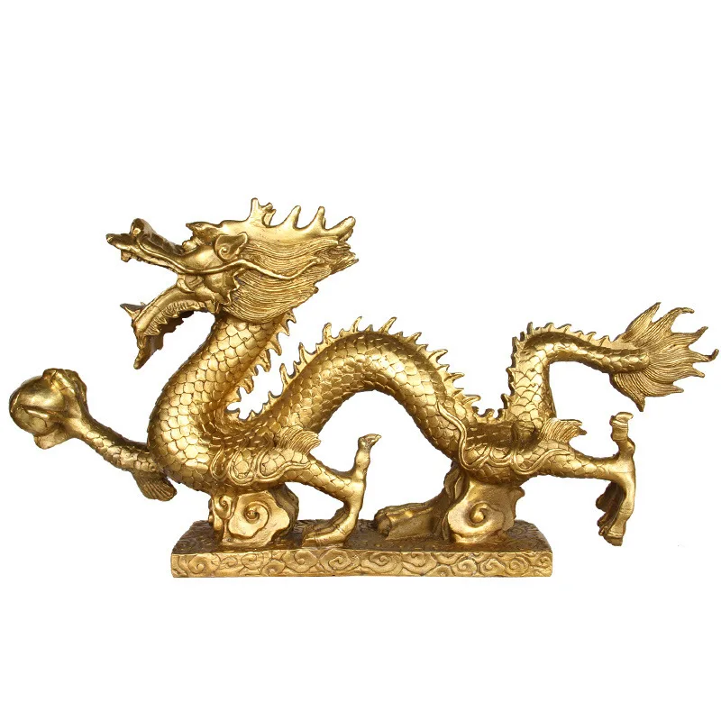 Ottone Han Dragon Ornament Animal Office Artigianato In Metallo Zodiac Dragon Budas Decorativos Figuras Home Decor