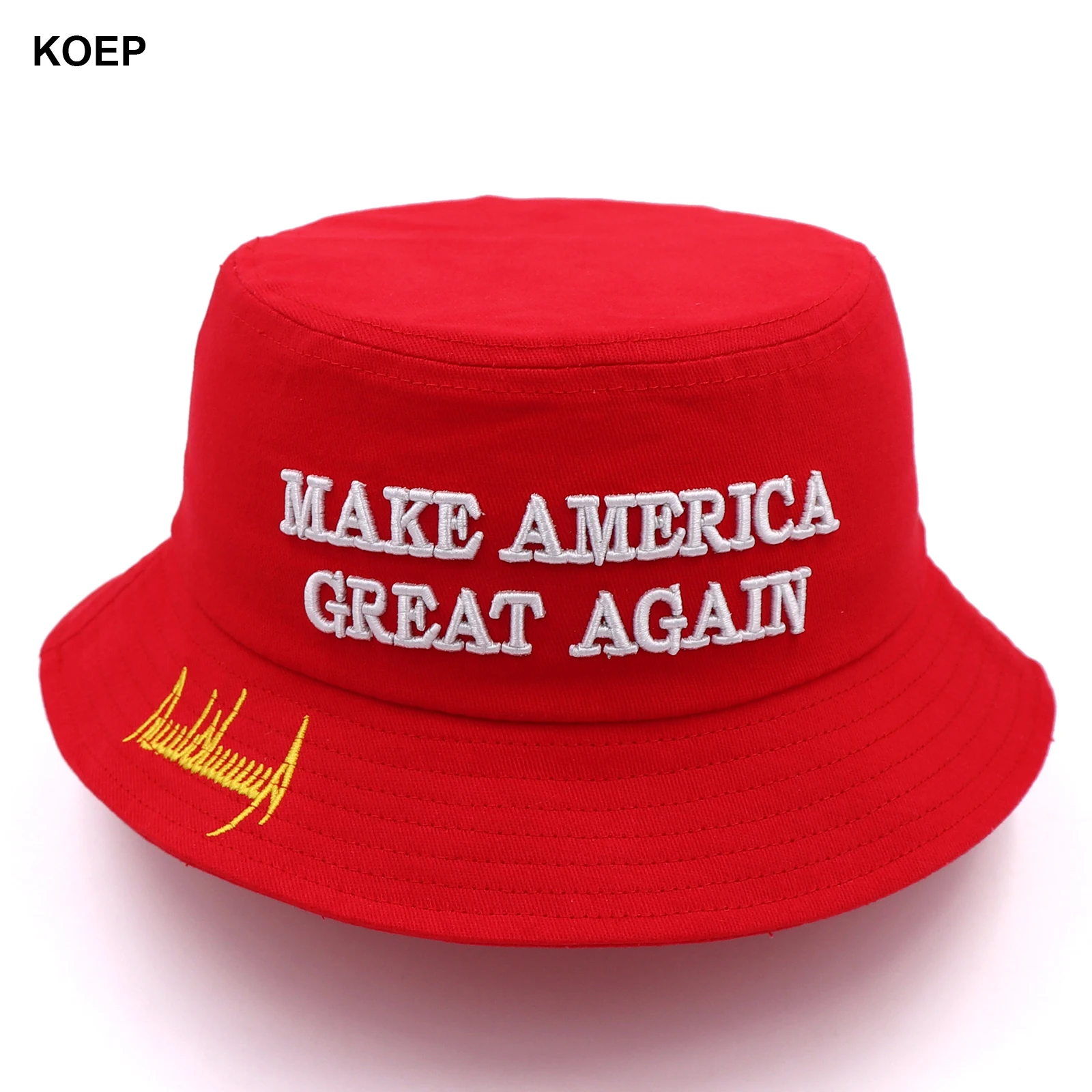 

MAGA Red Bucket Hat Trump 2024 Flag Cap Make America Great Again Donald Trump Unisex Outdoor Sun Hat