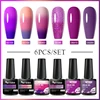 6Pcs Thermal Gel Nail Polish Set Winter 3 Layers Temperature Color Changing Semi Permanent Varnish Soak Off Nail Art Gel Kit 2