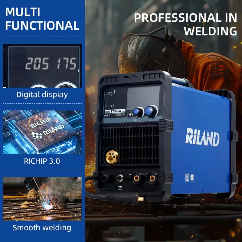RILAND 5 in 1 MMA/LIFT.TIG/MIG/MAG/SPOOLGUN Multiprocess Welder IGBT Inverter MMA Welder Machine with Hot Start 5