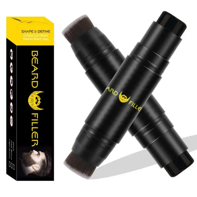 Double-ended Beard Filler Pen Waterproof Sweatproof Beard Filling Natural Shaping Tool Mustache Repair Pencil For Men