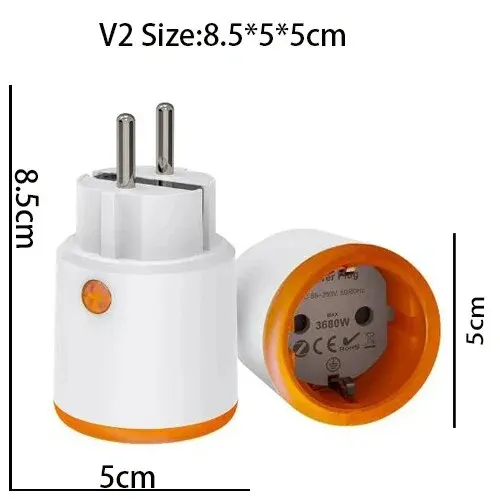 Smart Zigbee Plug Socket with Energy Monitoring and Voice Control, 16A 3680W EU Outlet