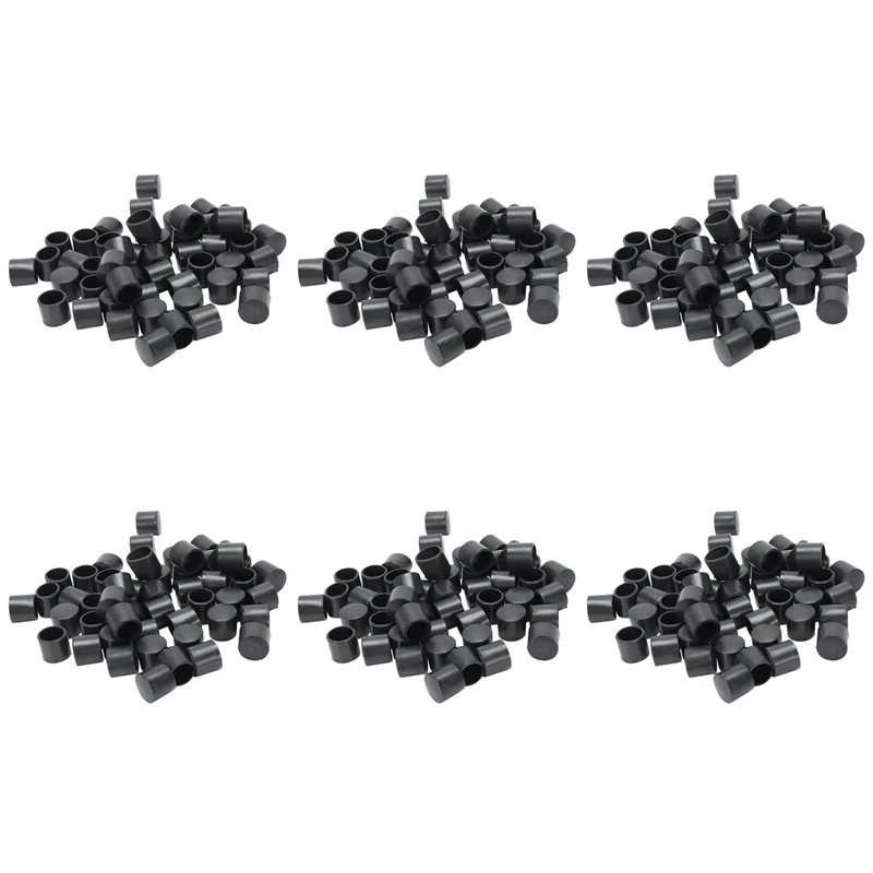 

HOT! 300 Pcs Black Rubber PVC Flexible Round End Cap Round 12Mm Foot Cover