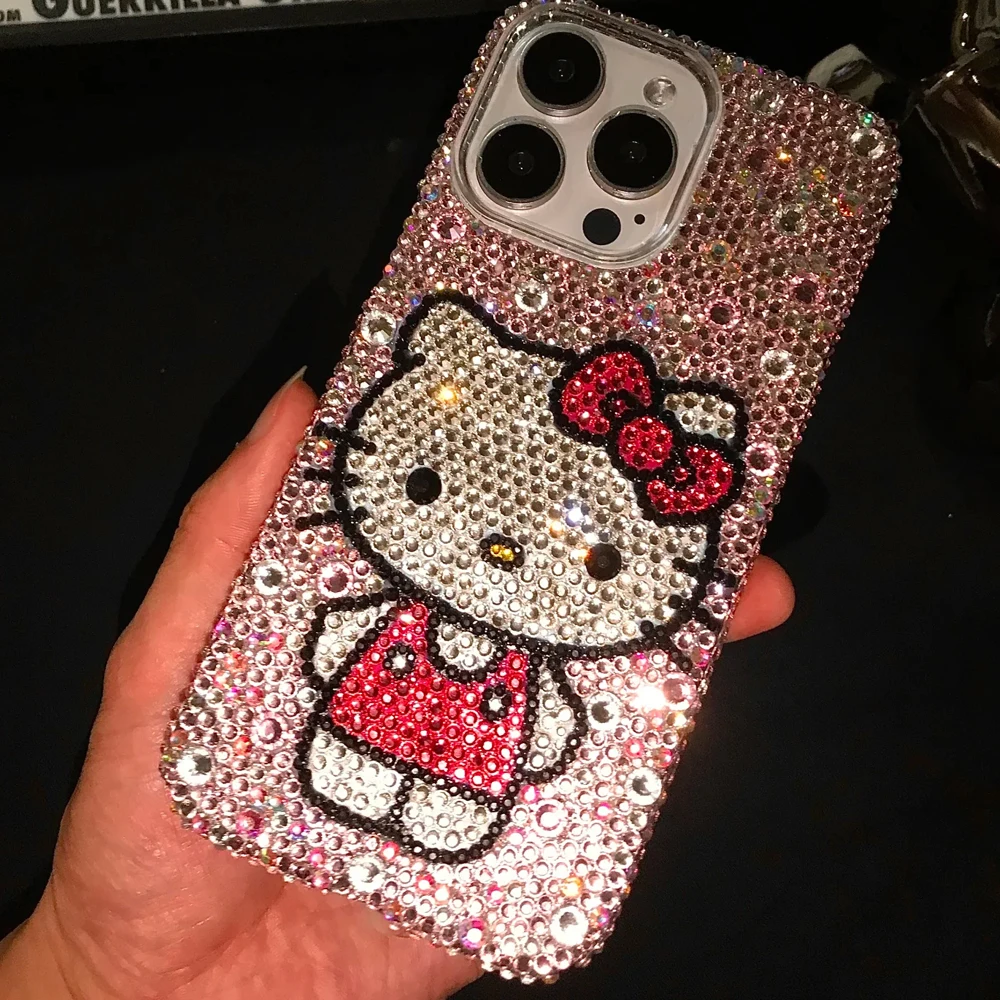 Rhinestone Phone Case Chain For iPhone 16 12 13 14 15Pro Max X Xs XR 7 8 Plus SE 2 3 10