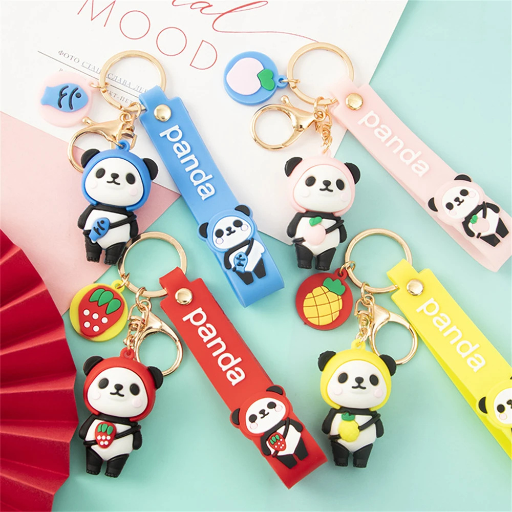CuteCartoonPandaKeychainSiliconeAnimalDollPendantKeyringfor