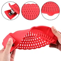 Crépine universelle à Clip en Silicone, passoire Anti-déversement, passoire alimentaire pour casseroles, casseroles et bols, passoire de Pot de cuisine 4