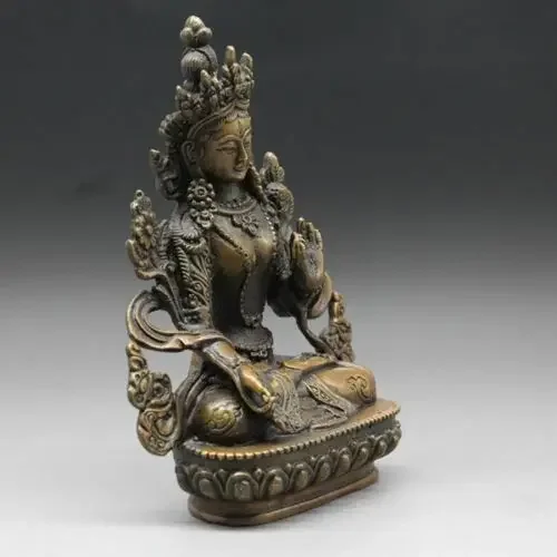 China collect exquisite Tibet Brass Tibetan Buddhism Statue ---- White tara 3