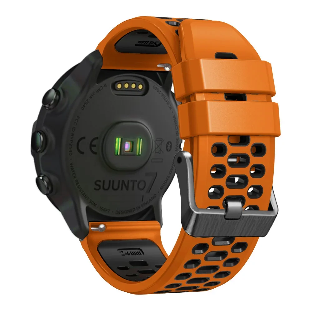 Bracelet Suunto Bracelet En Silicone Marbru00e9 Compatible Avec Suunto 9 Smartwatch GPS Suunto 9 Baro Suunto 9 Titanium Suunto Spartan Bracelet De Rechange En Silicone Souple Reglable X-Lander Strap