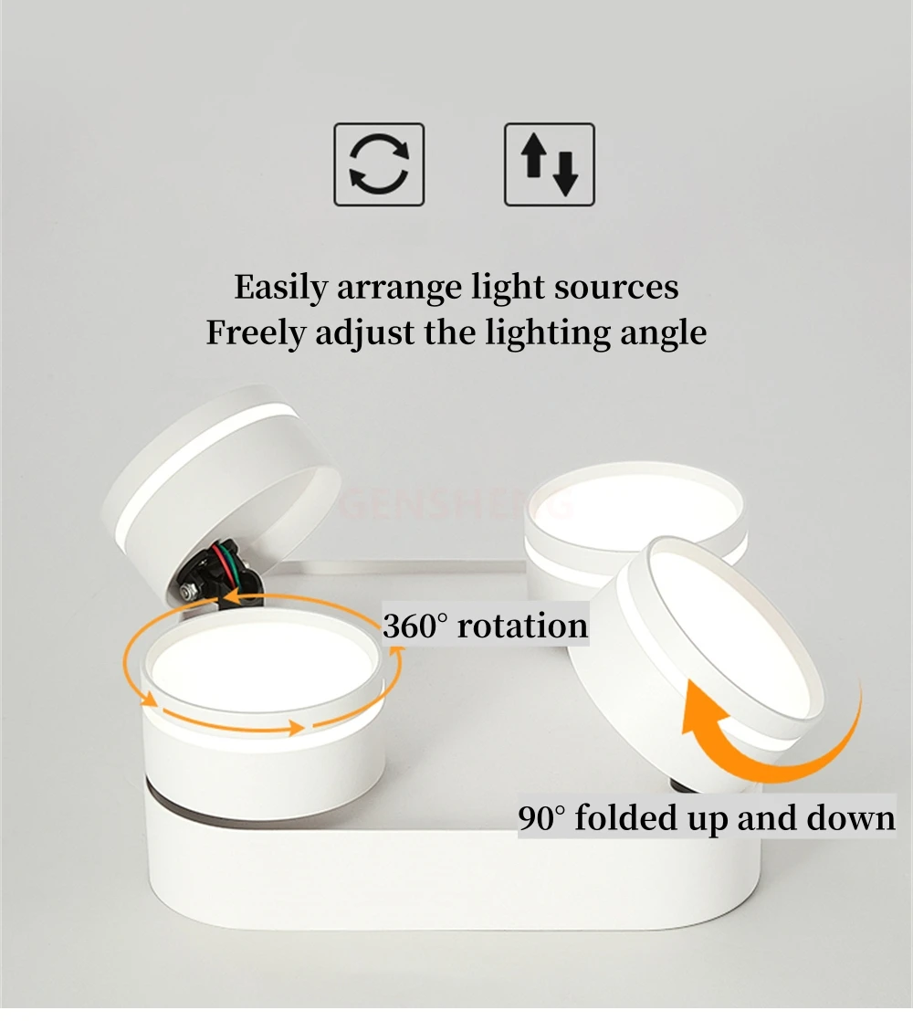 Description Picture 6 of itemLED Downlight Surface Mounted Dimmable 9W12W15W18W For Indoor Lighting Living Room Kitchen Home Decor Adjustable Angle Ceil Lamp