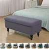 Non-Slip Polar Fleece Storage Stool Cover Elastic Ottoman Footstool Covers Rectangle Stretch Footrest Seat Slipcover Home Decor 1