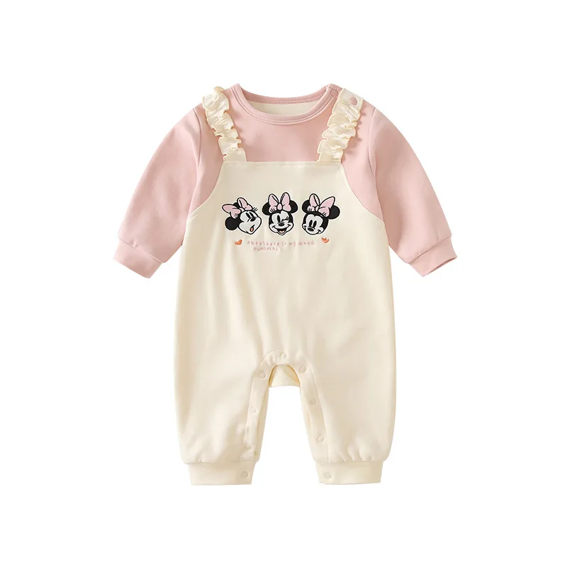 MINISO Minnie Spring Baby Girl Onesie Strap Fake Two Piece