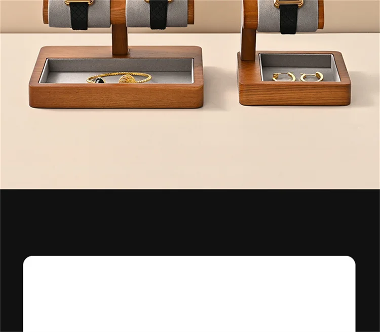 WoodTen Solid Wood Jewelry Watch Display Stand New T-shaped Watch Stand Bracelet Jewelry Display Prop Home Watch Storage Rack