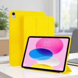 Premium Tri - Fold Stand Flip Cover with Soft TPU Back Shell - iPad 10th 11th (A16) (Banana Yellow)