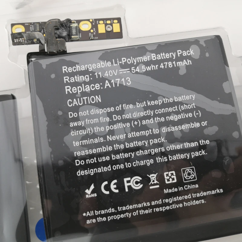 Bateria do Portátil para Macbook Pro 13 4781mah 54.5wh A1713 02000946 A1708 20232023 Mluq2ch a Mll42ch a Emc2978 Emc3164 - Imagem 3