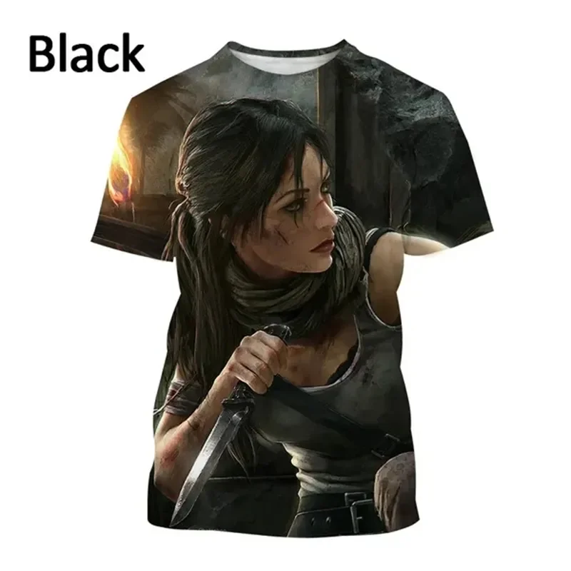 

Summer New Fashion T-shirt Classic Video Game Tomb Raider 3D Printing Short-sleeved Round Neck T Shirts Hip-hop Trend Unisex Top