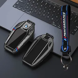 Premium Carbon Fiber LED Display Key Case Cover (G - black ring)