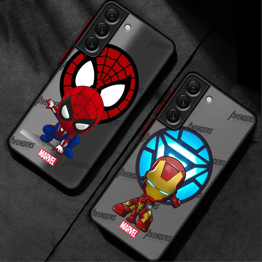 Custodia Per Samsung Galaxy S9 S20 Fe S24 Plus S23 Fe S23 Ultra S10 Plus S21 S22 Cover Antiurto Marvel Spiderman Ironman Hard Pc