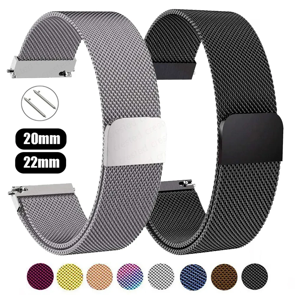 Elegant Milanese Loop Watchband, 20mm/22mm – Premium Stainless Steel Strap