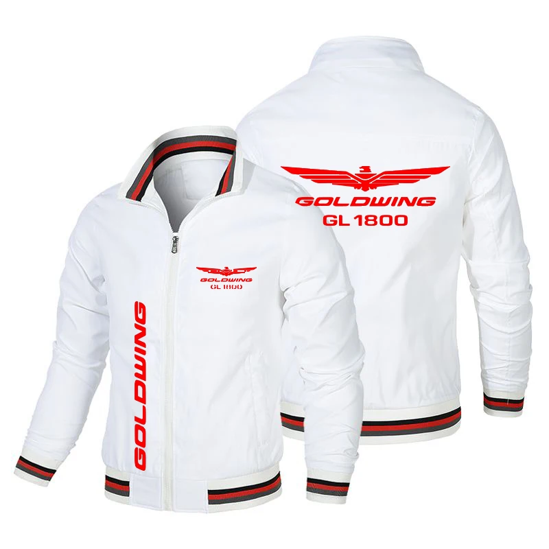 Spring and Autumn New Honda Red Gold Wings GL1800 Biker Jacket Pilot Fashion Windbreaker Trendy Baseball Suit Men's Logo 2023 spring autumn goldwing gl1800 gl1500 motocycles print zipper hooded sweatshirts sweatpant hip hop trendy gradient color set