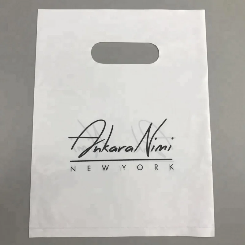 Customized product、Custom Logo Design Printed LDPE Die cut handle Plastic Bag