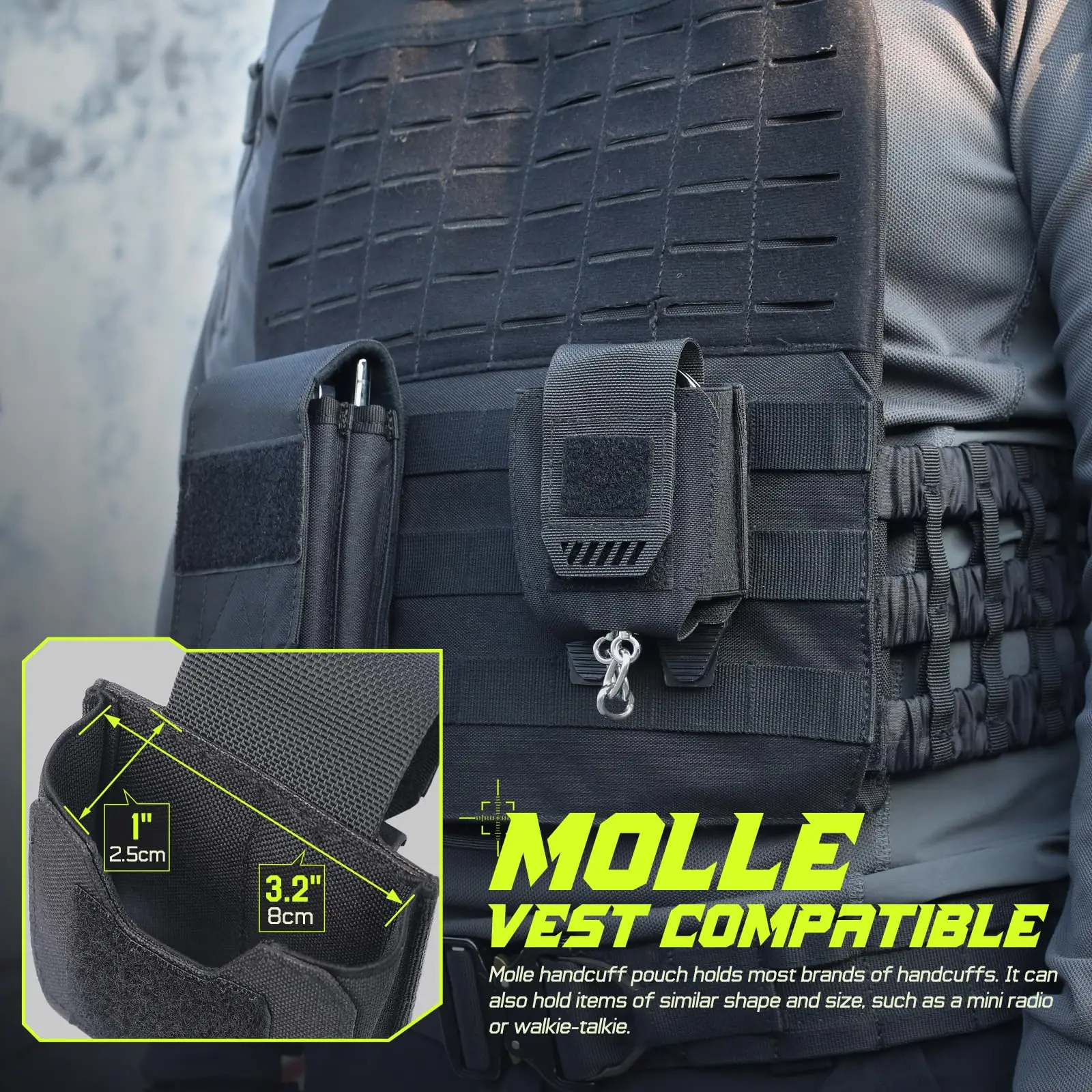 Molle Handcuff Holder Handcuff Pouch, Molle Handcuffs Holder