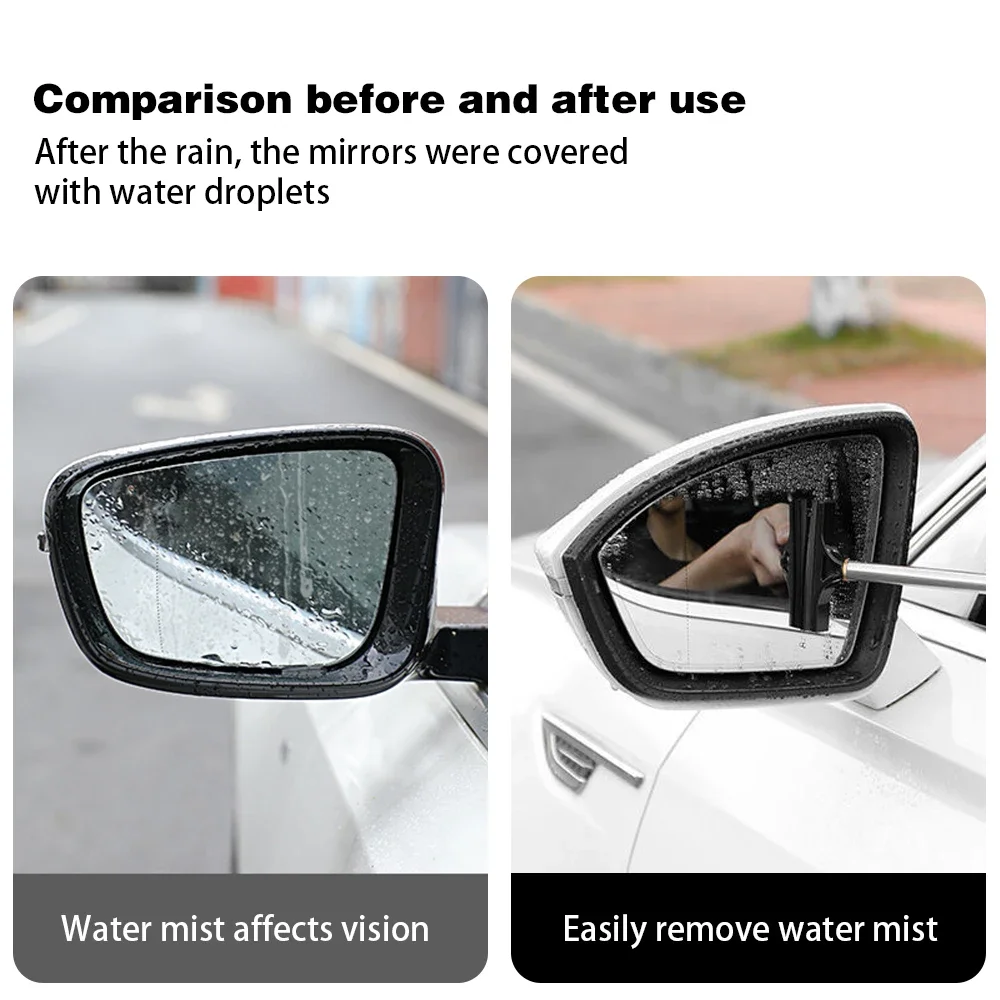 Stretchable Car Rearview Mirror Wiper Car Side Mirror Squeegee Mini Squeegee For Windows Retractable Small Rearv 1 Pc
