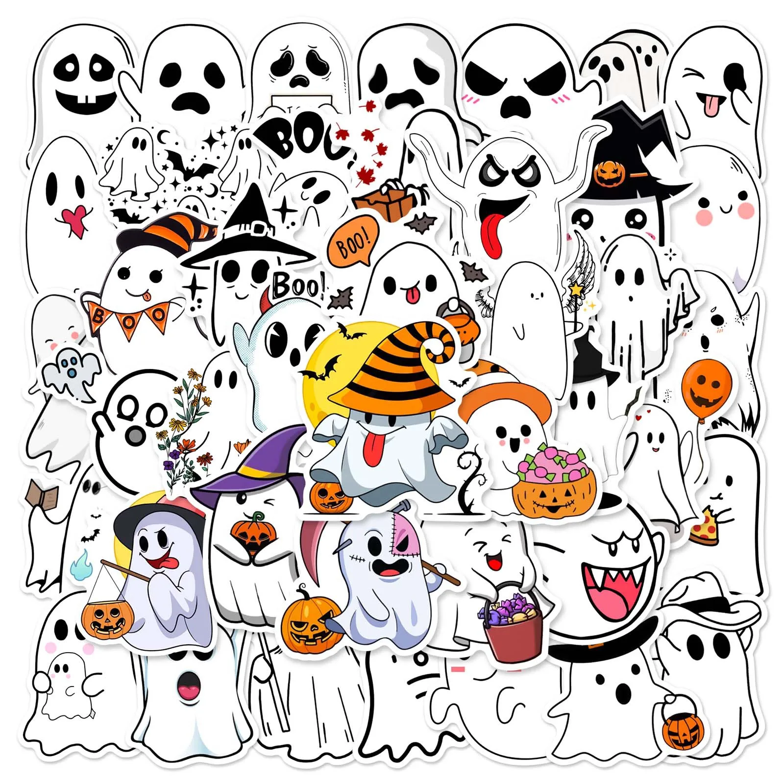 10/30/50pcs Creative Funny Ghost Graffiti Sticker Mobile Laptop Diy Phone Case Laptop Car Water Cup Kids Toys Waterproof Sticker