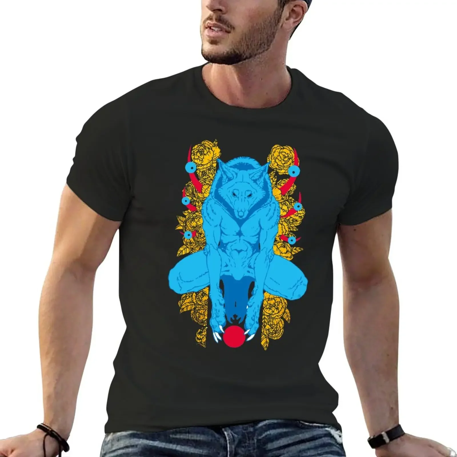 

blood moon T-Shirt boys animal print shirt Tee shirt summer clothes vintage clothes men clothing