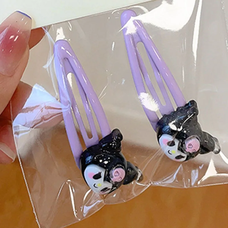 

Sanrio Kuromi Mymelody Cinnamoroll Children Hair Clips Kawaii Anime Bangs Clip Comforts Side Clips Stable Cute Hair Accessories