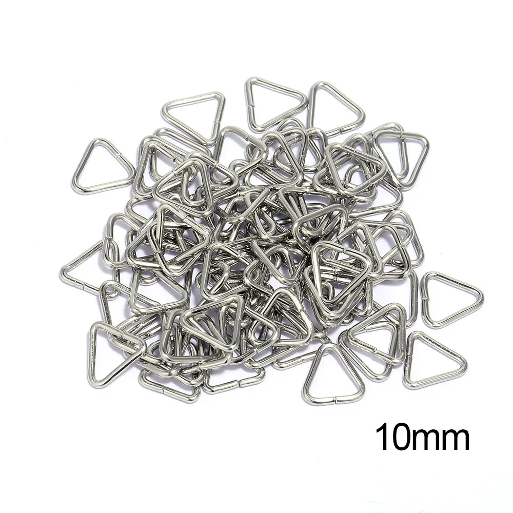 100 Stück Edelstahl 6/8/10 mm Dreieck offener Biegering Ton Spaltringe Verbinder Verschlüsse Haken für DIY Schmuckherstellung Handwerk – Detail 5