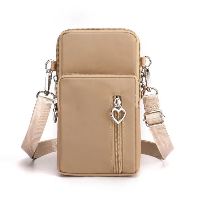 Universal Mobile Phone Bag For Samsung/iPhone/Huawei/HTC/LG Case Wallet Outdoor Sport Arm Purse Shoulder Bag Women Phone Pouch Large Khaki