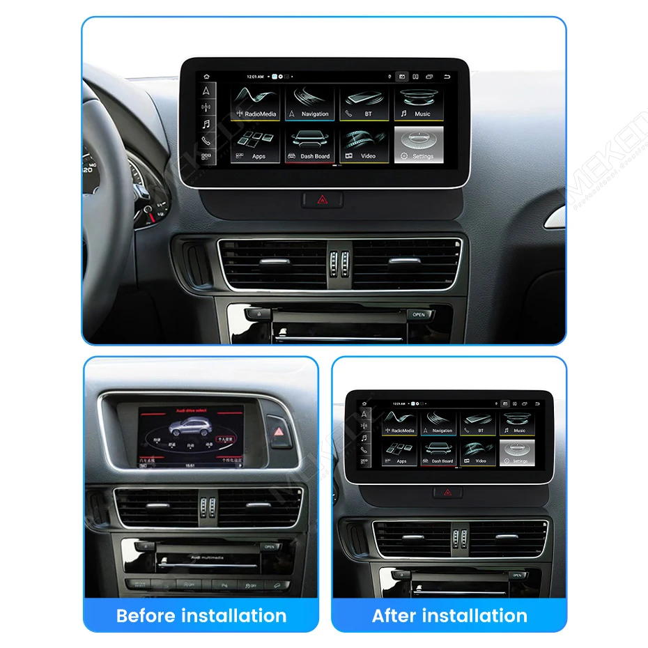 NaviFly-reproductor multimedia 4G LTE para coche, Radio con Android 14, CarPlay, DSP, todo en uno, 2010 GB, para Audi Q5 2017-128 2