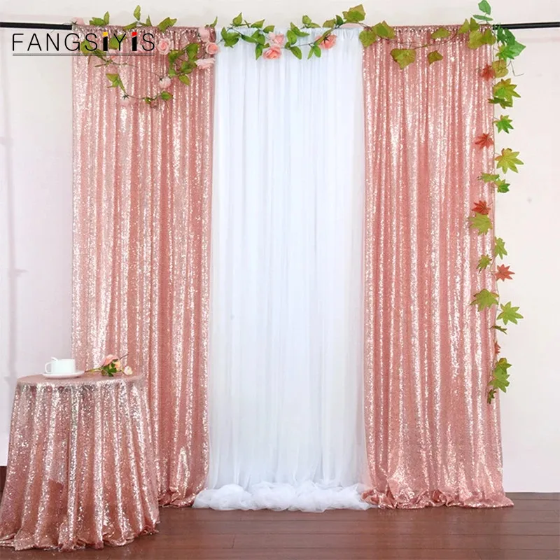 

2Pcs Sequin Backdrop Curtains 62*243cm Glitter Photo Backdrop Party Decorations Birthday Wedding Photography Background Curta