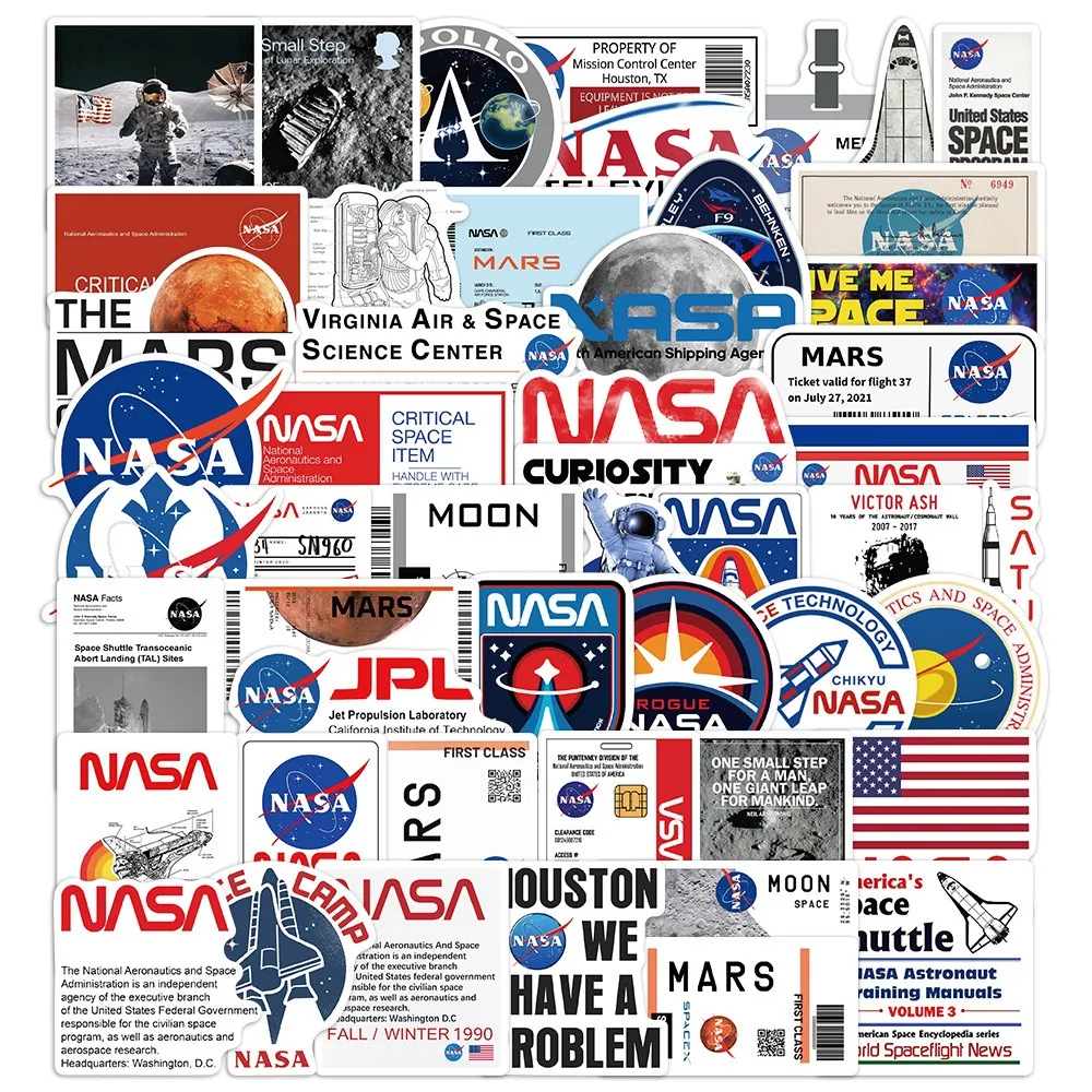 10/30/50Pcs NASA Astronaut Spacecraft Graffiti Stickers Suitcases Laptops  Mobile Phones Guitar Water Cup Decorative Sticker - AliExpress