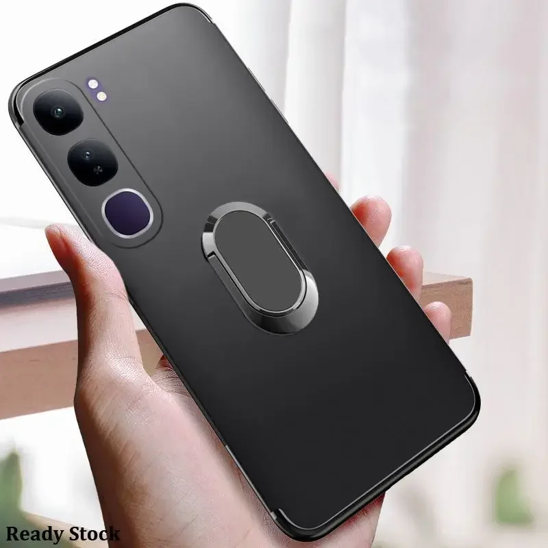 HAOYE Cover per VIVO V40 5G, Custodia Protettiva Antigraffio Silicone Morbida TPU Ultra Sottile ma Resistente Case con Fodera in Tessuto. Nero