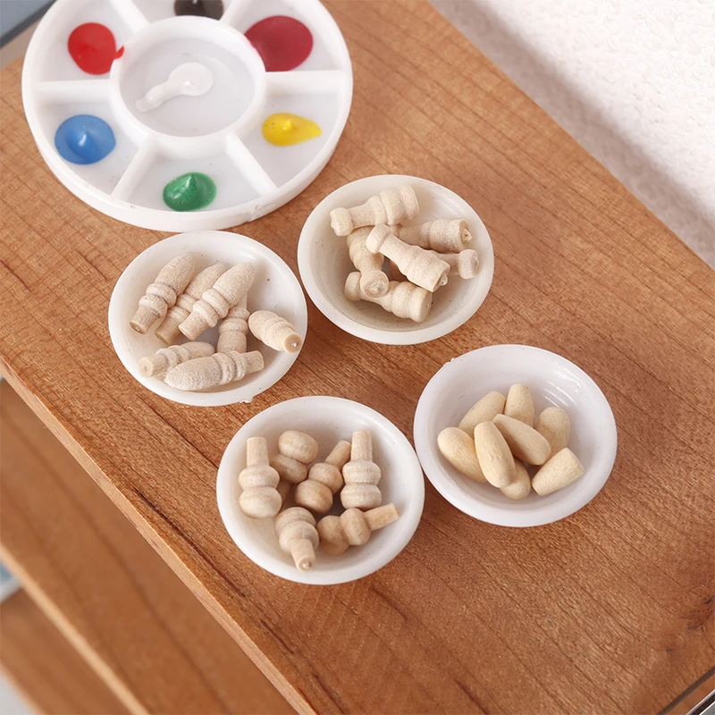 10Pcs 1:12 인형 집 미니어처 나무 가구 문 손잡이 미니 가구 부품 서랍 손잡이 문 창 당겨 모델 장식 장난감