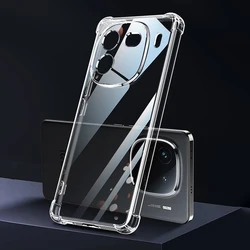 Transparent Soft Airbag Silicone Phone Case with Original Camera Protection for Vivo iQOO 12 Pro (Clear)