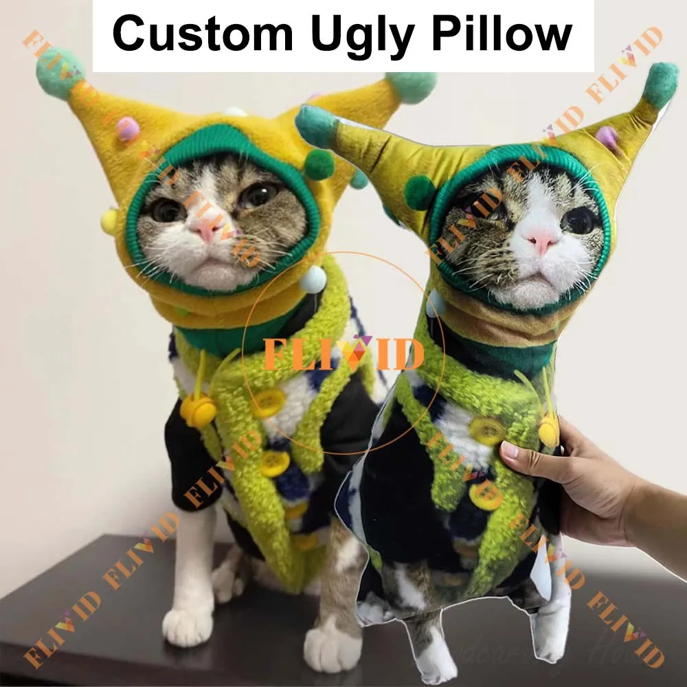 Custom 3D Ugly Cat Pillow Funny Birthday Gift Animals Dog Pillows From Photo Pillow Pet Memorial Gift Personalized Dog Cat Gift 5