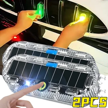 1/2 pezzi luce stroboscopica solare a LED senza fili impermeabile per moto auto bici camion lampada di segnalazione spia anticollisione